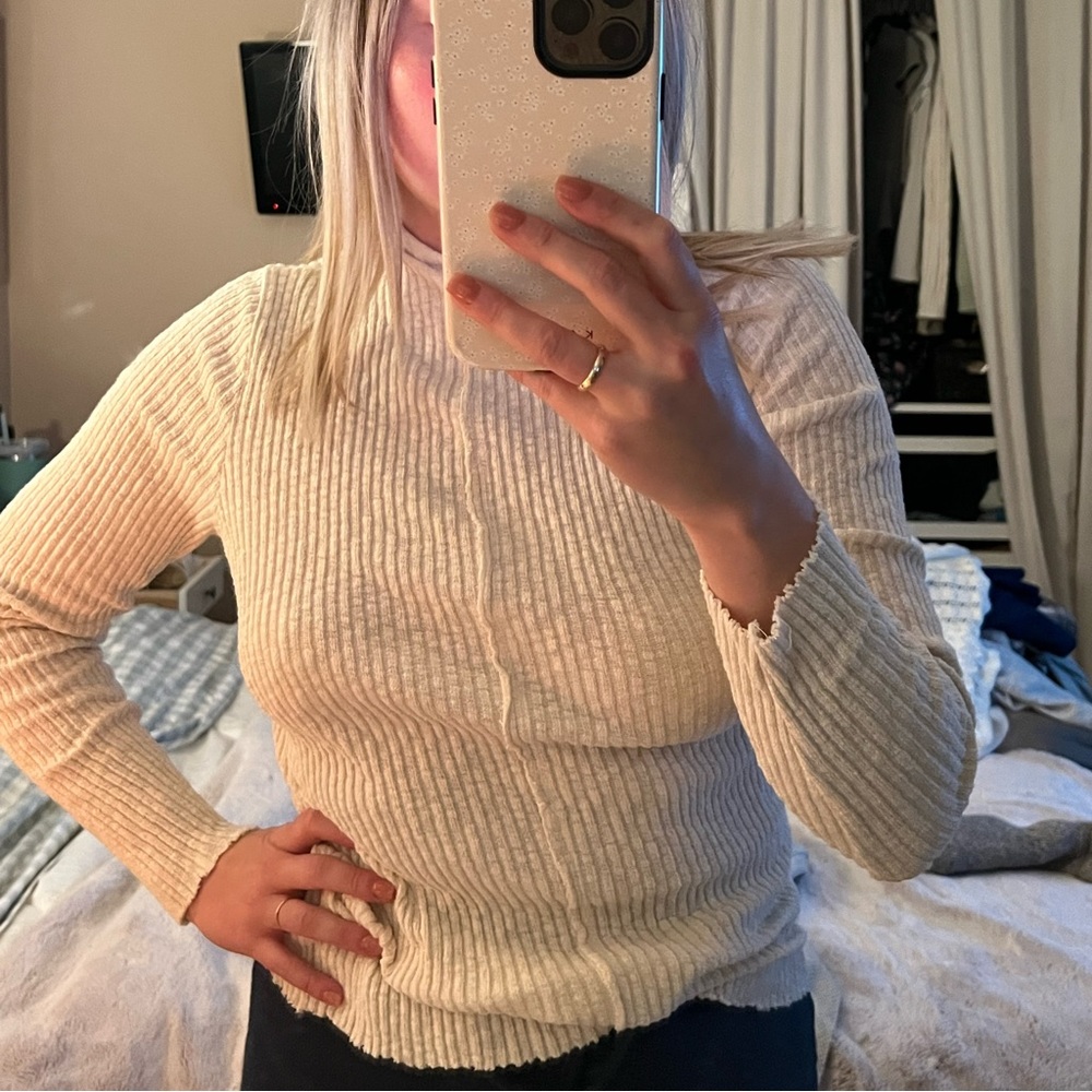 Anthropologie turtle neck textured boho size M